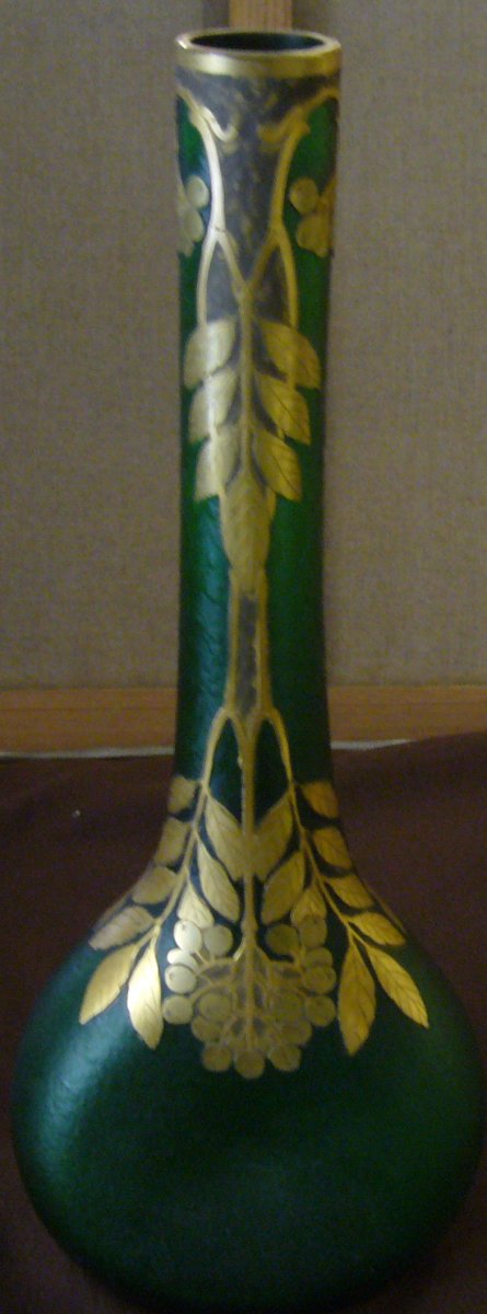 Vase En Verre Givré / LEGRAS  ET CIE MONTJOYE