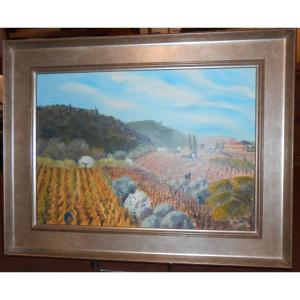 Animated Landscape “in Les Vignes à Gien” In Le Var Coste Michel