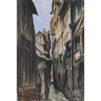 Pierre Le Trividic (1898-1960) - La rue Garde Monsieur (Rouen)