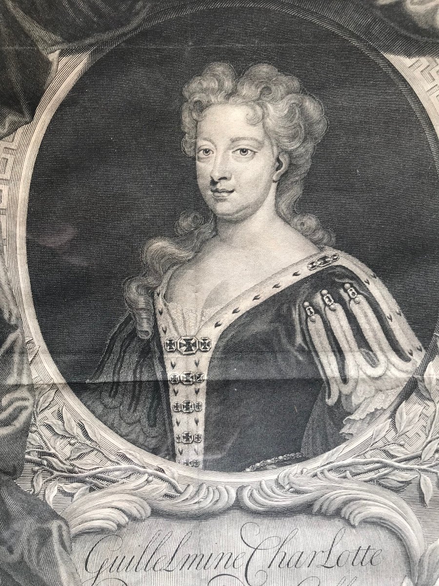 Engraving, Portrait Of The Princess Of Wales, Engraved By Gunst In 1718.-photo-3