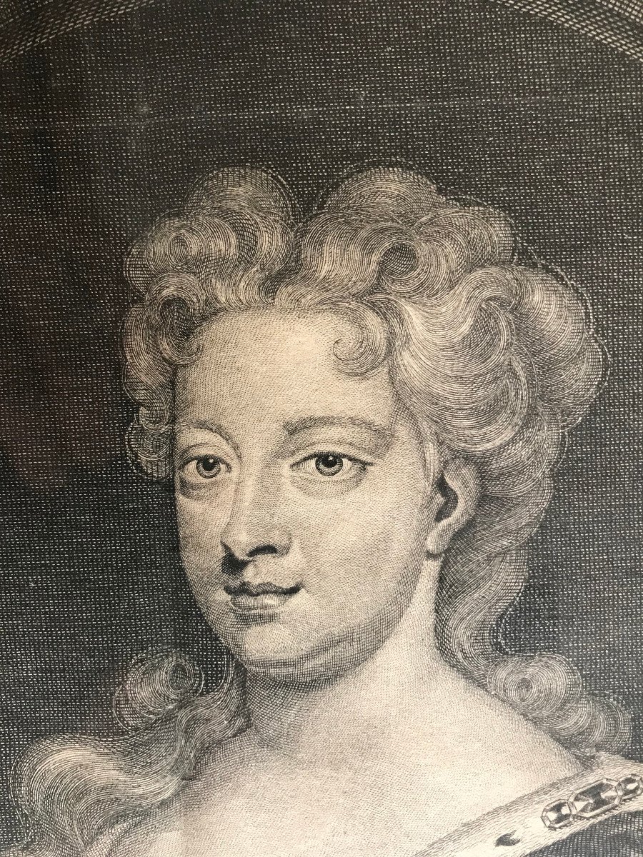 Engraving, Portrait Of The Princess Of Wales, Engraved By Gunst In 1718.-photo-2