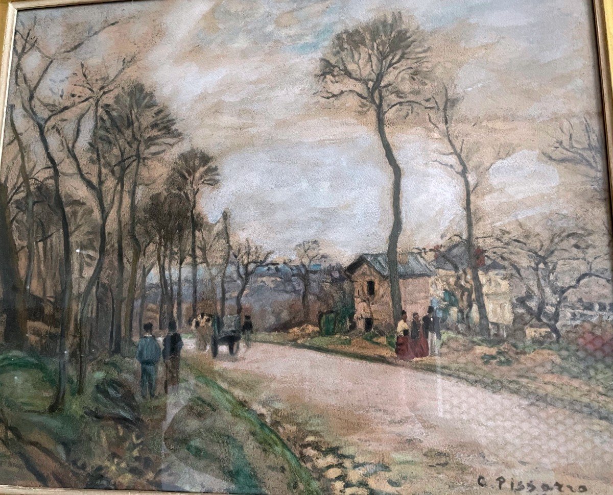 Estampe Ancienne "la Route De Louvecienne" Par C. Pissaro, édition De Spitzer-photo-2