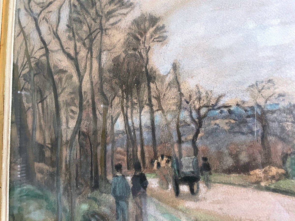 Old Print "the Road To Louvecienne" By C. Pissaro, Despitzer Edition-photo-3