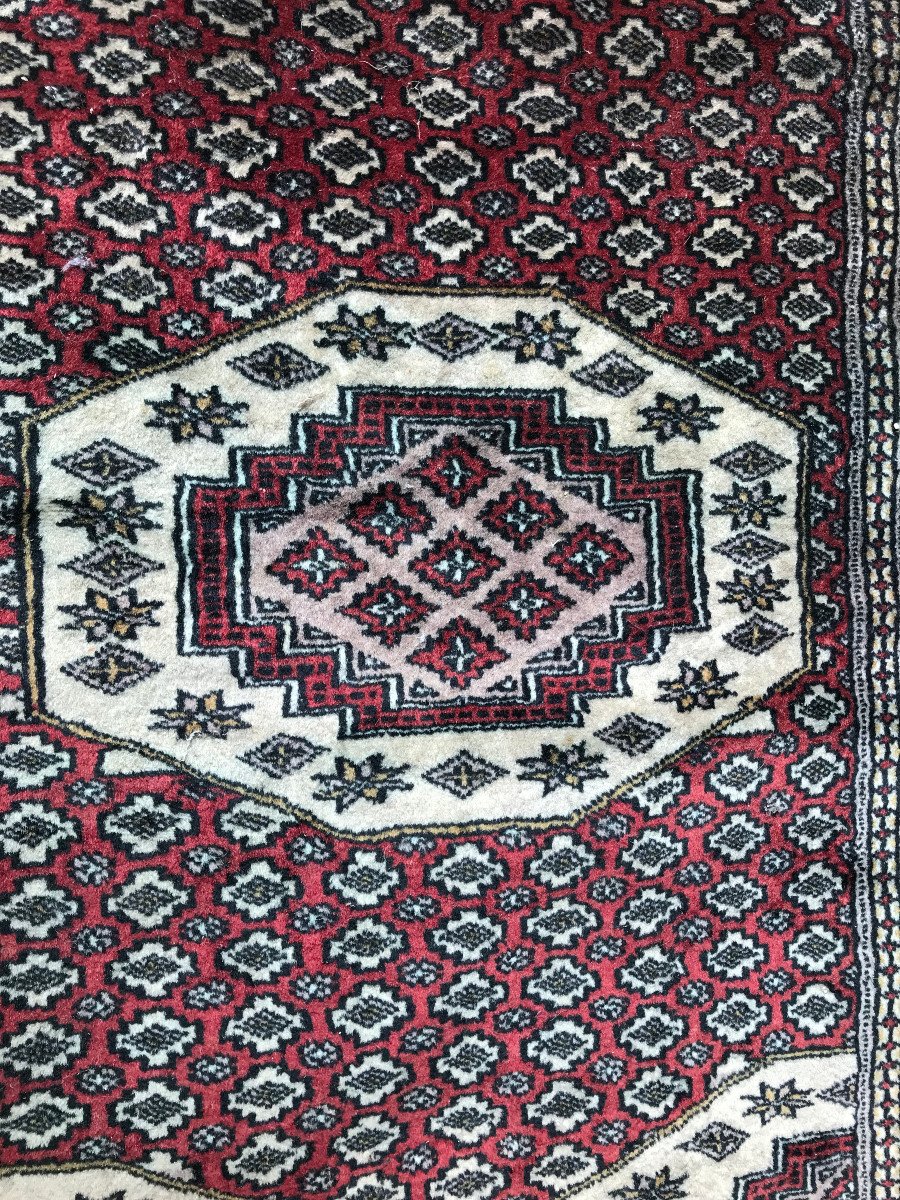 Antique Wool And Silk Rug, Signed-photo-2