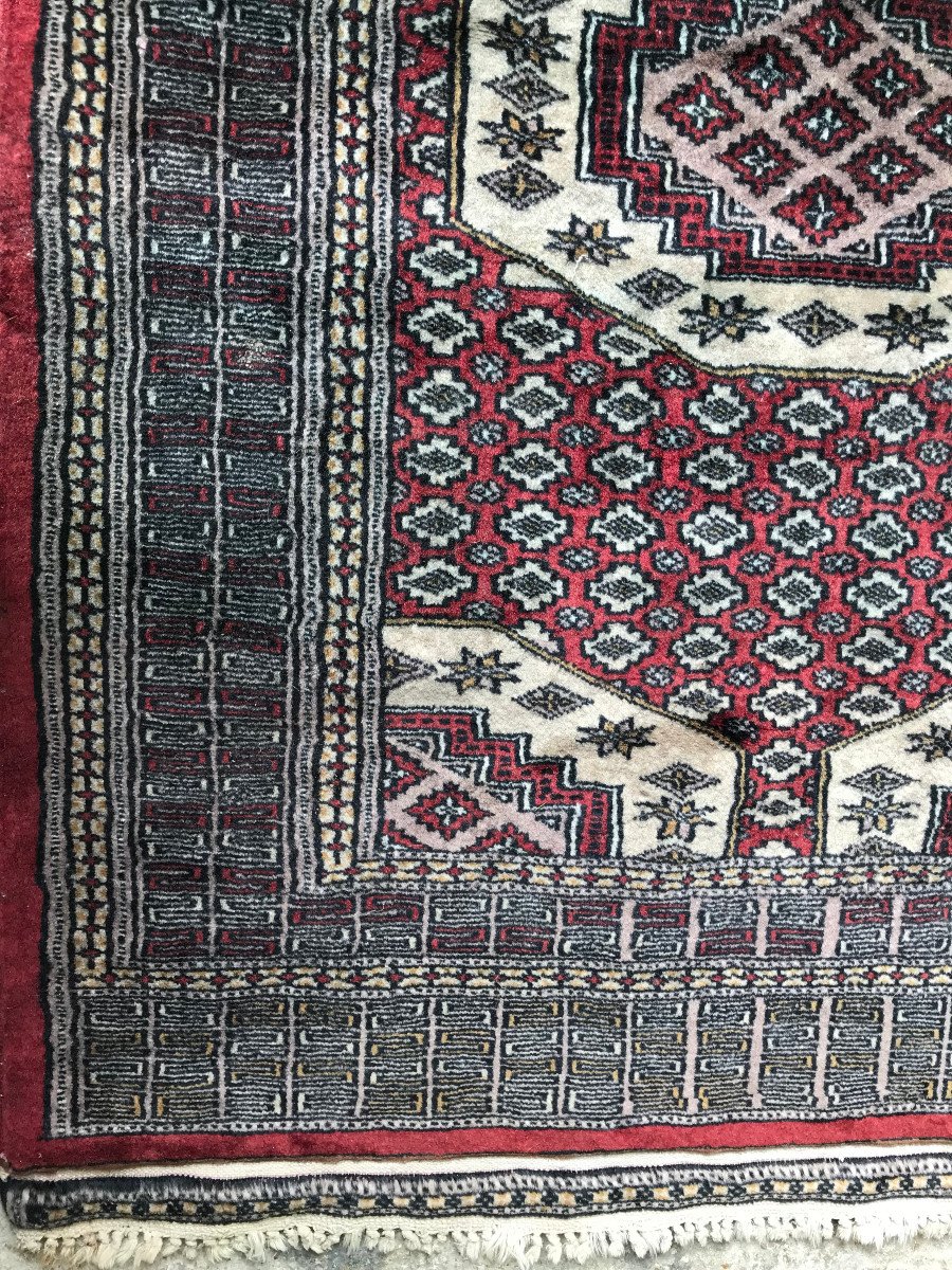 Antique Wool And Silk Rug, Signed-photo-1