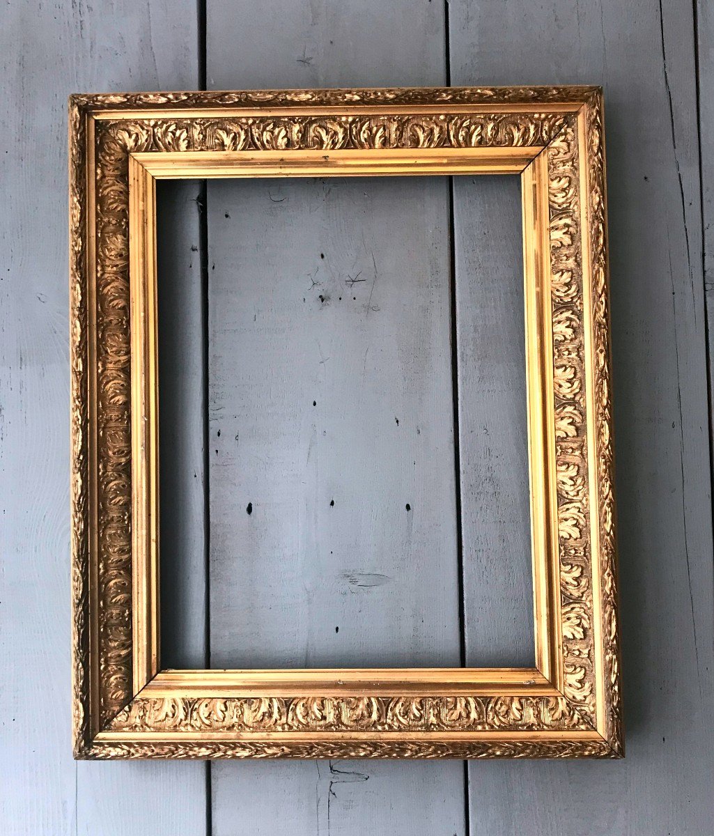 Wooden And Gilded Stucco Frame, 19th Century-photo-2