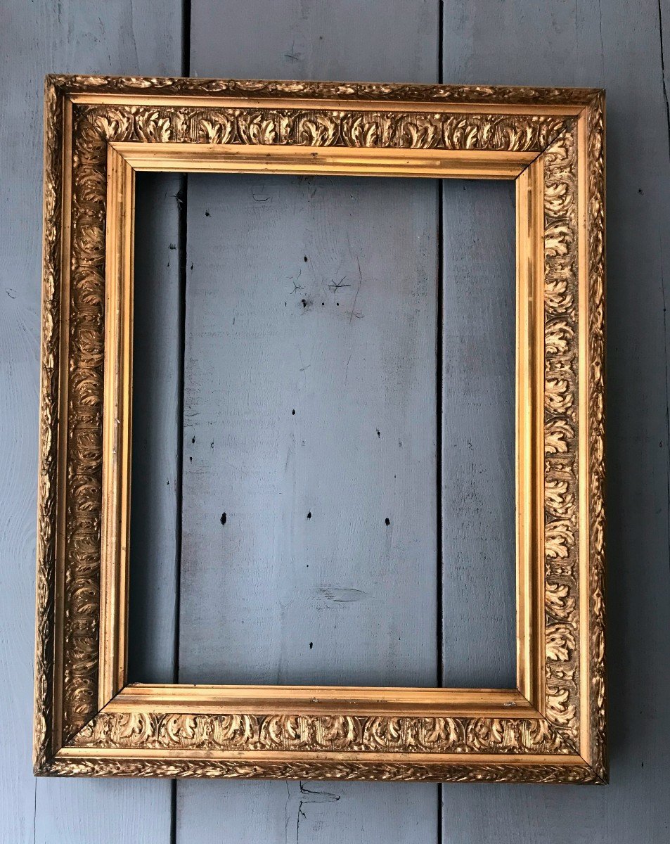 Wooden And Gilded Stucco Frame, 19th Century