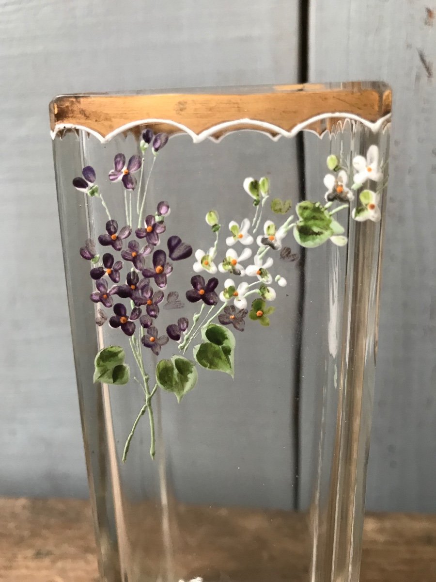 Vases En Cristal à Motifs émaillés Vers 1900-photo-1