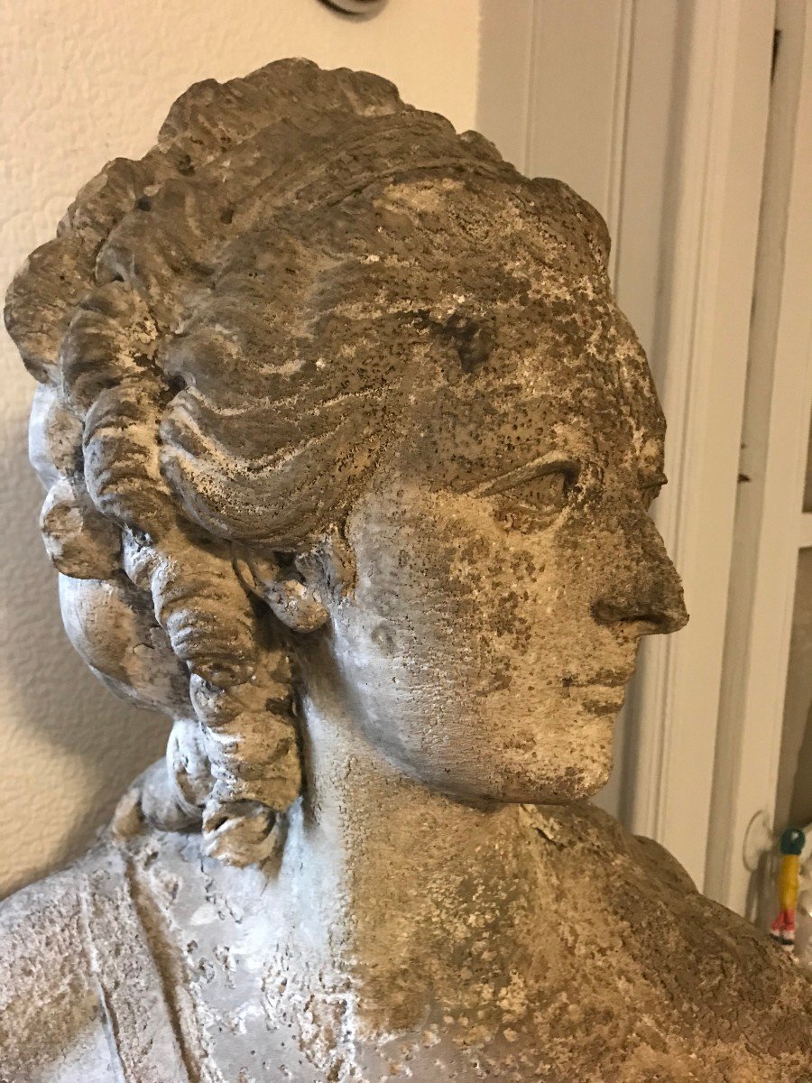 Bust Of The Contesse Du Barry, In Old Plaster, XIX-photo-2