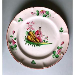 Eastern Earthenware Plate With Chinese Decor, 18th Century