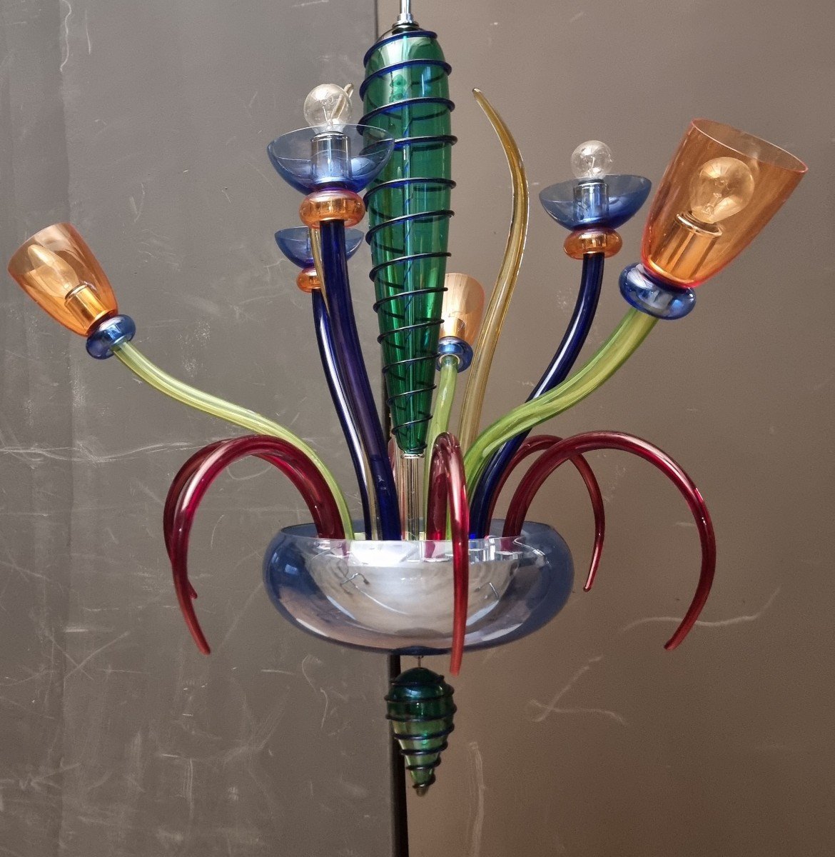Colored Murano Glass Chandelier By Toso From The 80s: An Icon Of Style-photo-3