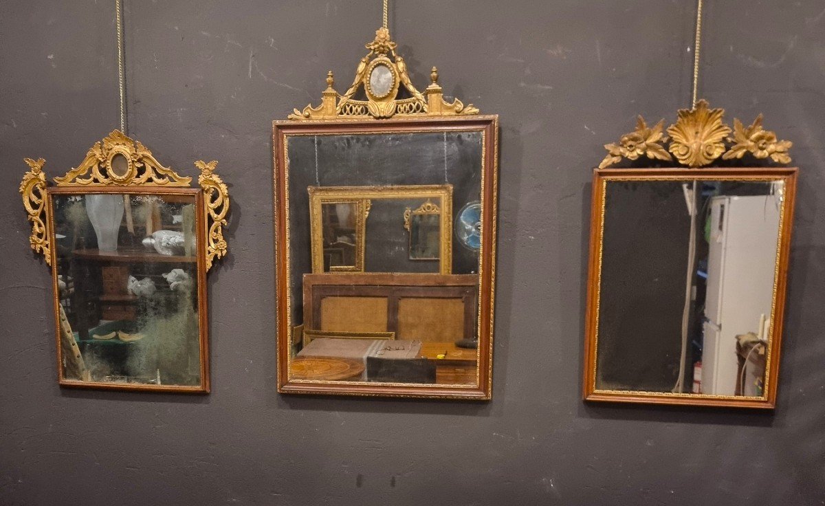 18th Century Mirror Frame In Louis XVI Style With Golden Crest From Venice-photo-3