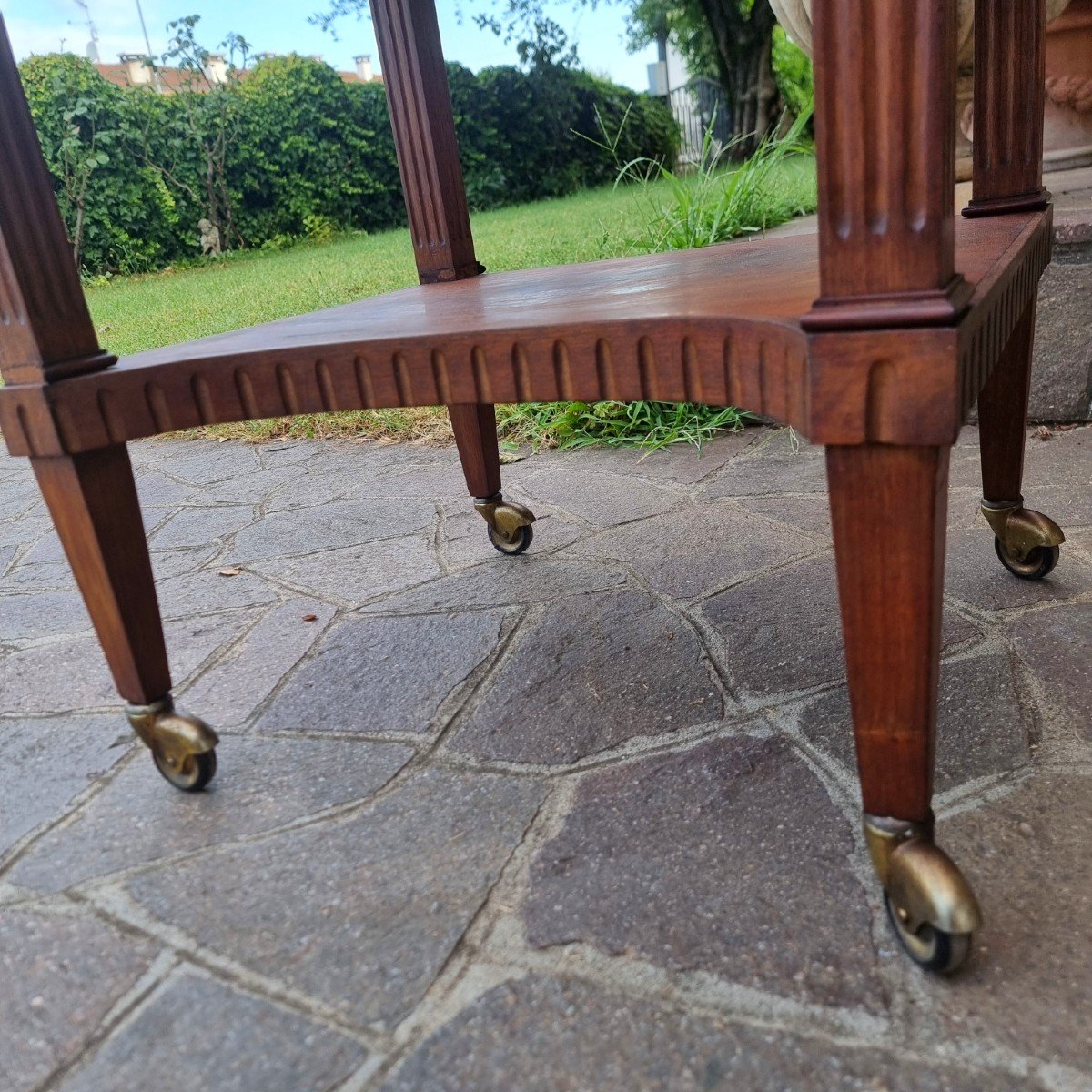 Two Walnut Side Tables In Directoire Style From The '50s-photo-6