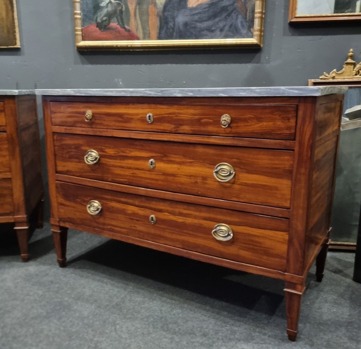 Pair Of Louis XVI Directoire Plum Wood Commodes-photo-3