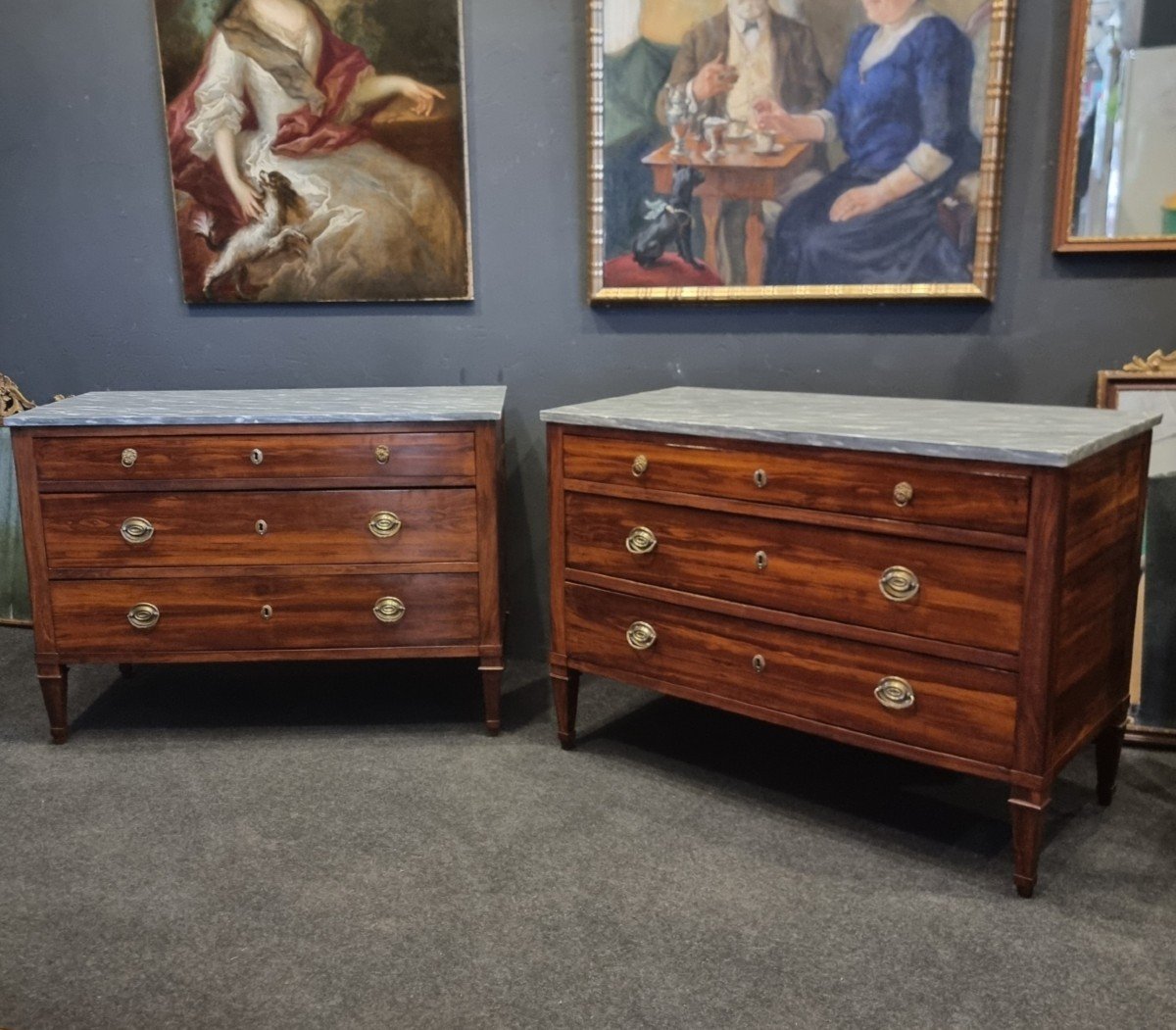 Pair Of Louis XVI Directoire Plum Wood Commodes