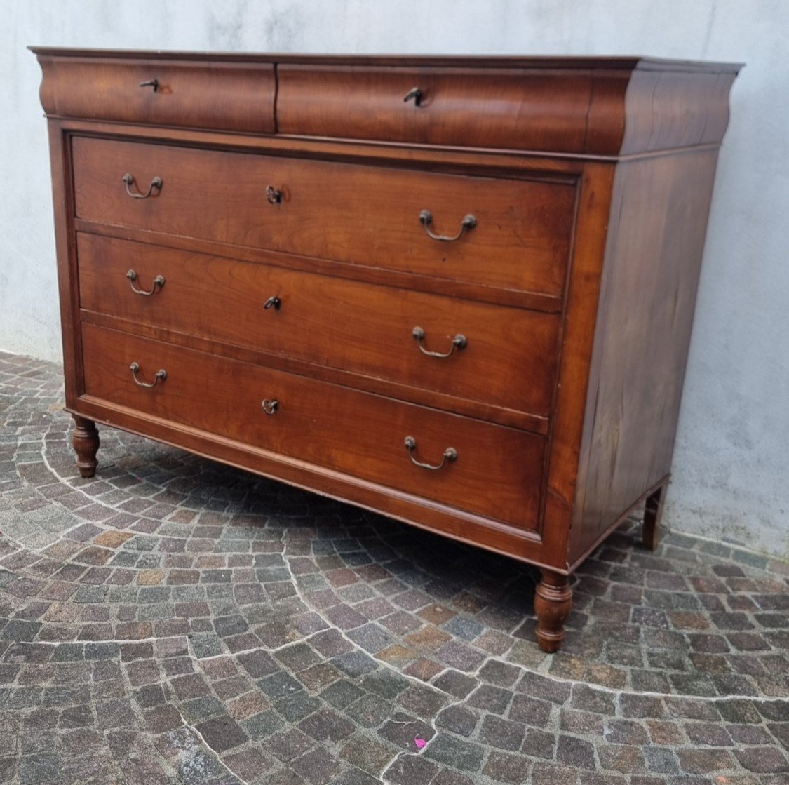 19th Century Cherrywood Chest Of Drawers: Elegance And History In One Piece-photo-2