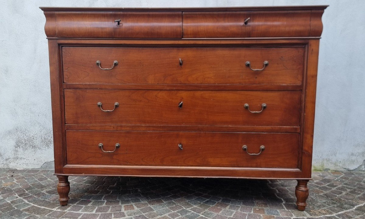 19th Century Cherrywood Chest Of Drawers: Elegance And History In One Piece-photo-5