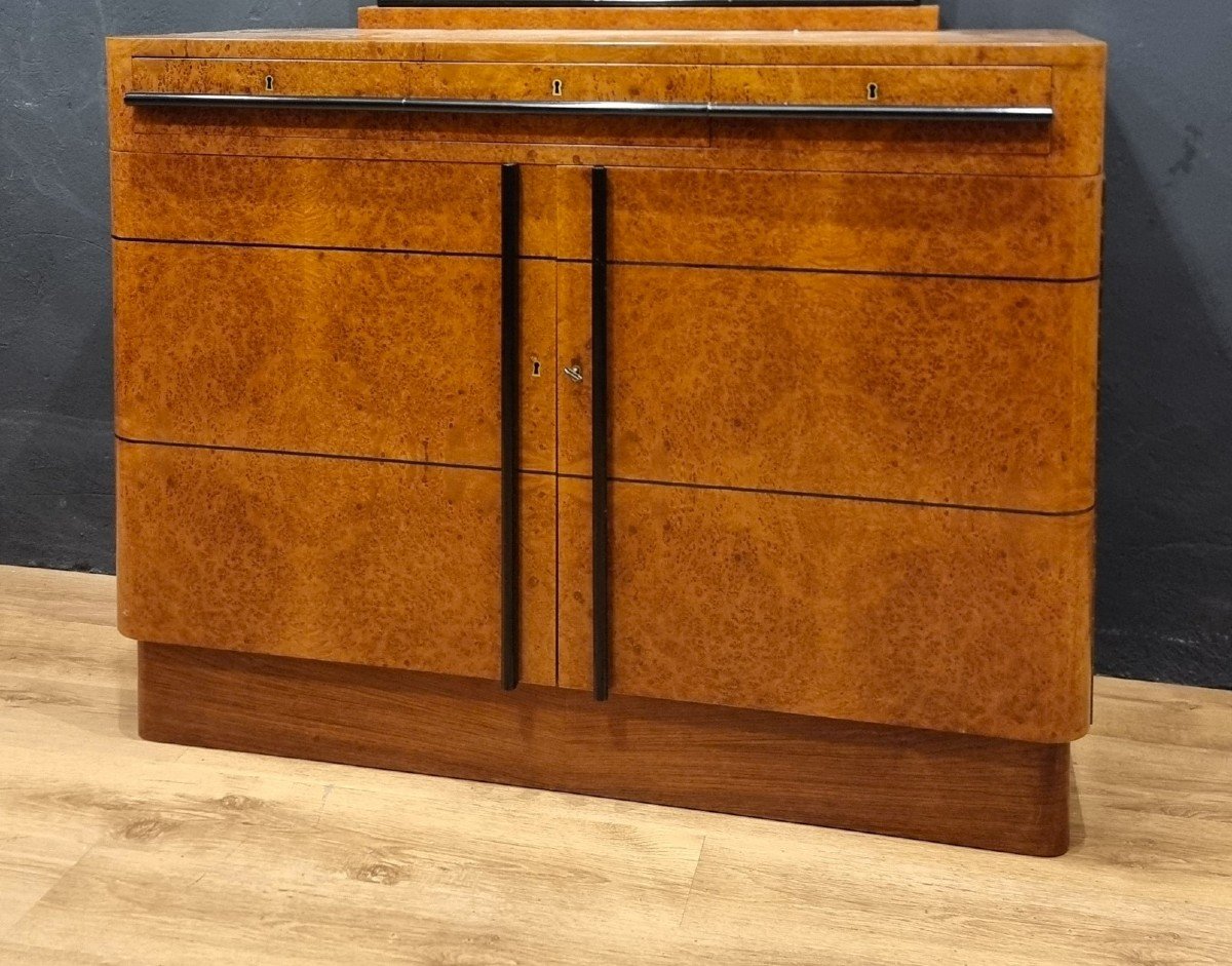 Original Art Deco Chest Of Drawers From The 1930s In Birch And Maple: Timeless Elegance-photo-5