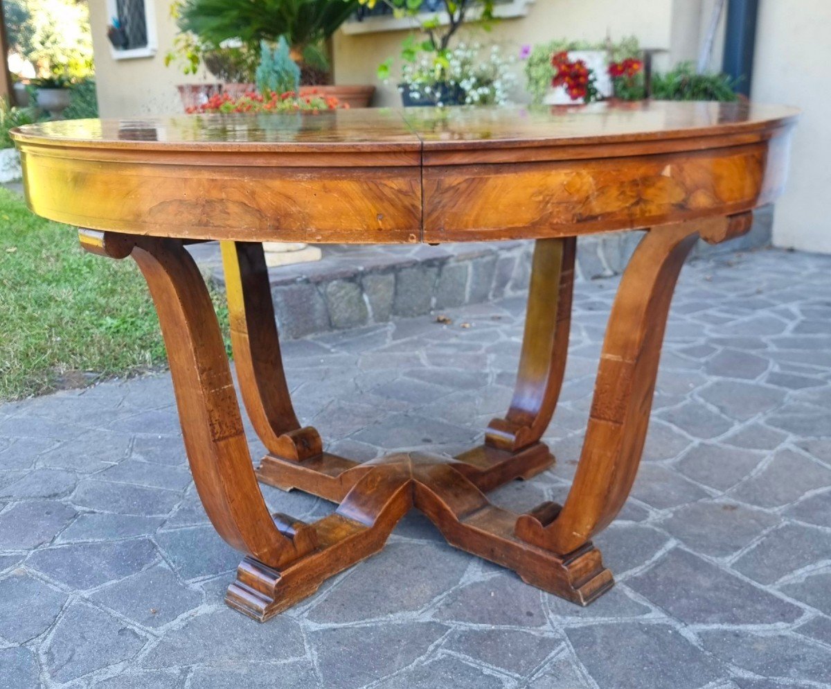 Art Deco Table From 1930 In Burl Walnut-photo-2