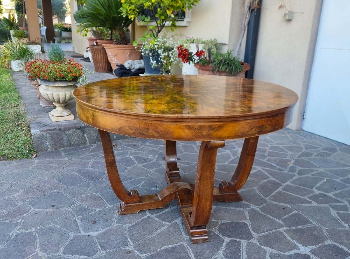 Art Deco Table From 1930 In Burl Walnut-photo-3