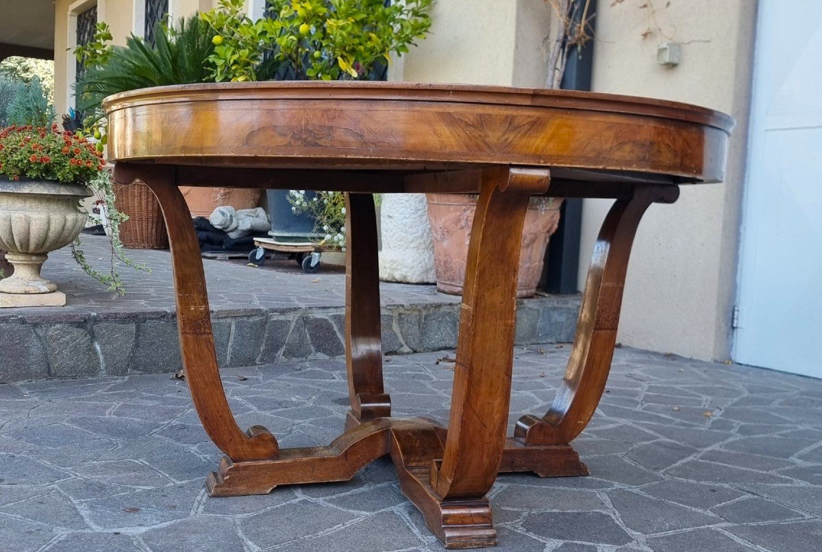 Art Deco Table From 1930 In Burl Walnut-photo-4