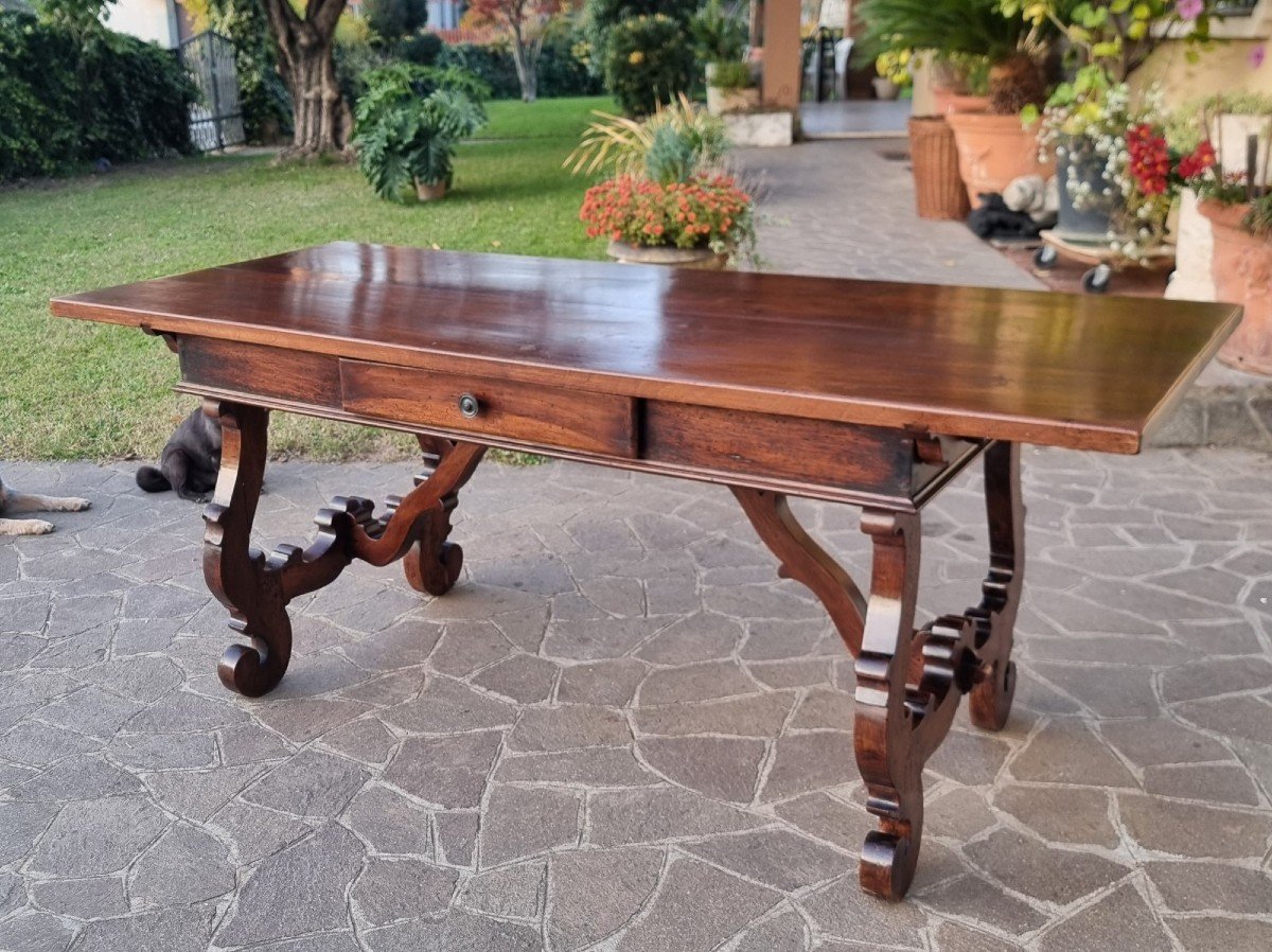 Large Tuscan Fratino Table From The 19th Century In Walnut-photo-2