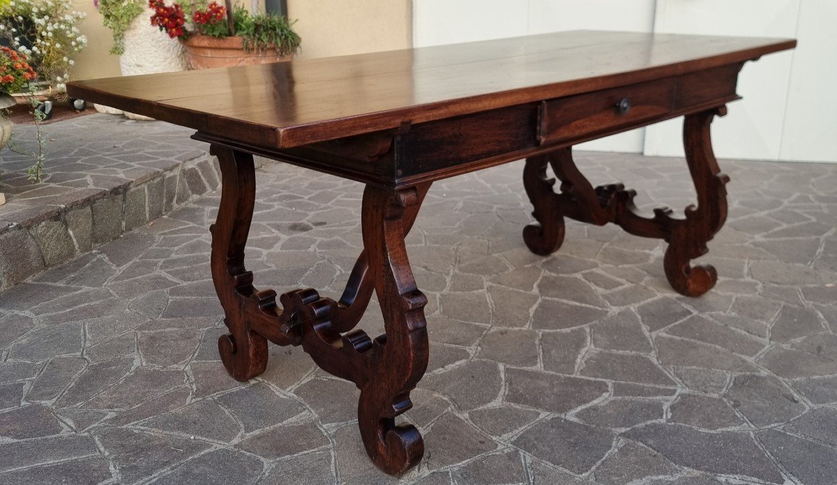 Large Tuscan Fratino Table From The 19th Century In Walnut-photo-1