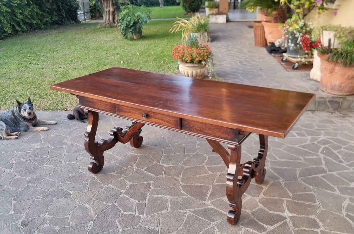 Large Tuscan Fratino Table From The 19th Century In Walnut-photo-5