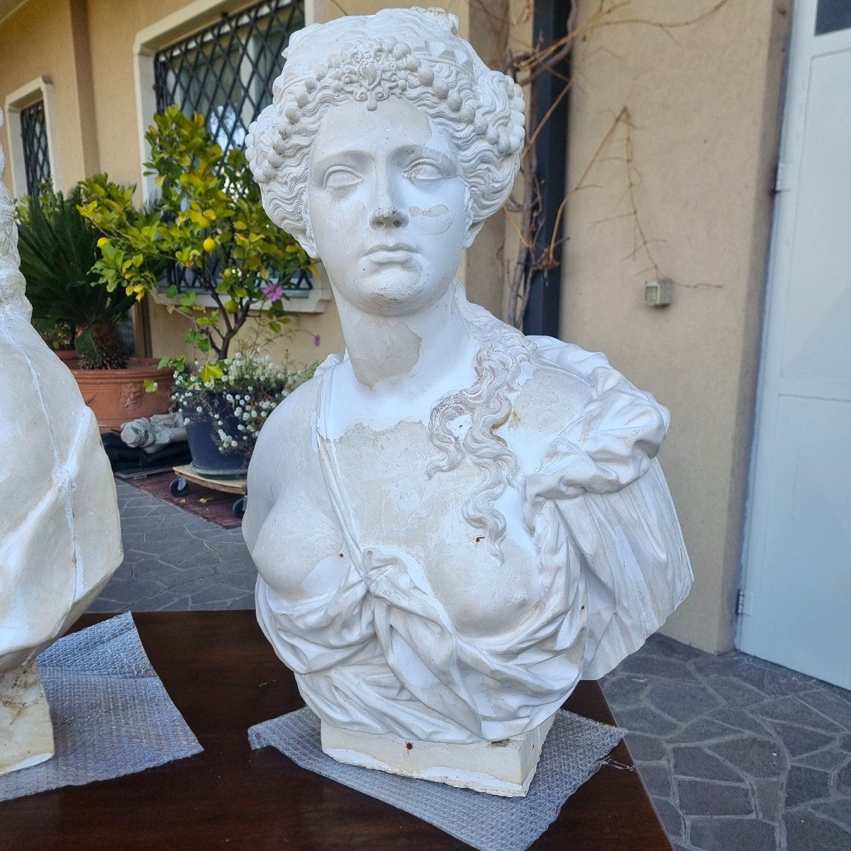 4 Plaster Busts From 1900: A Treasure Of Art And History-photo-2