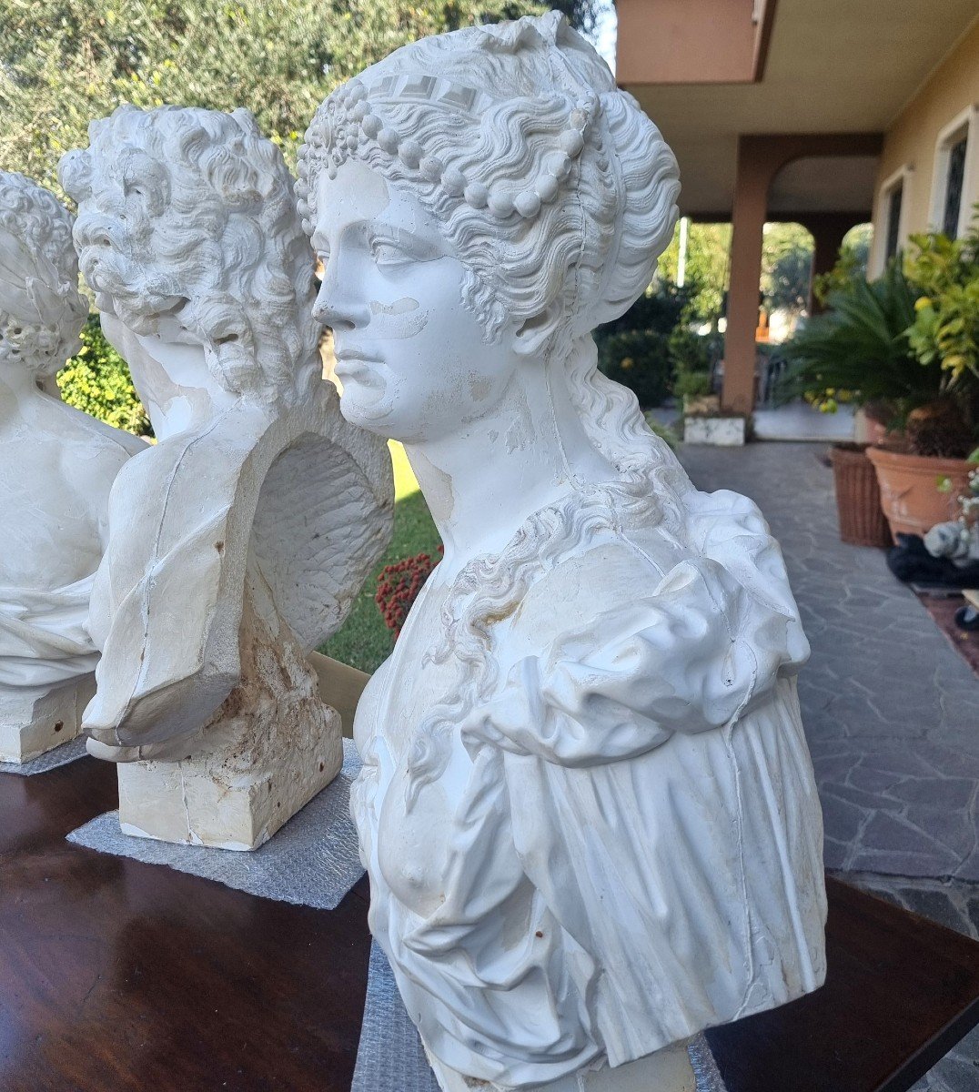 4 Plaster Busts From 1900: A Treasure Of Art And History-photo-3