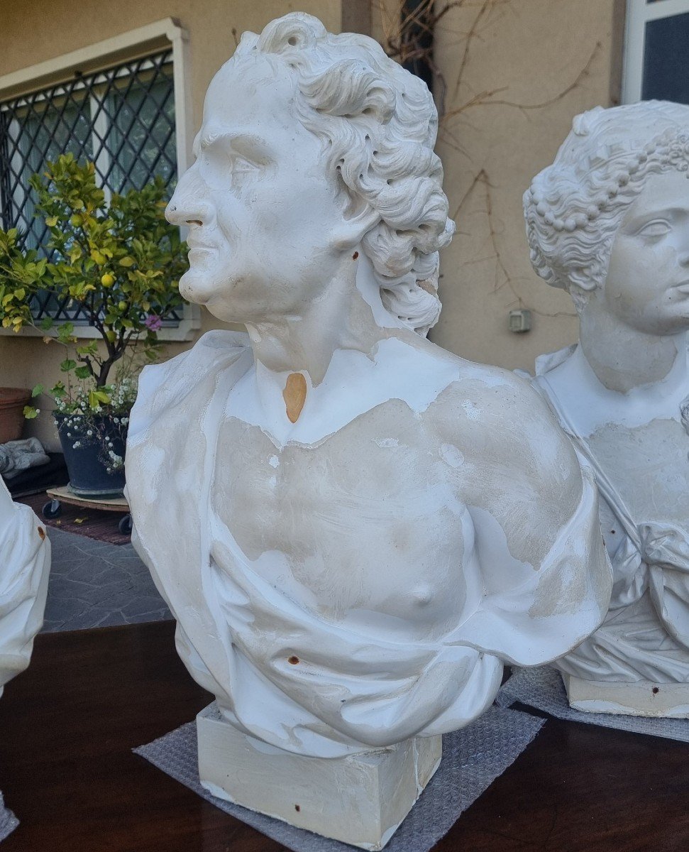 4 Plaster Busts From 1900: A Treasure Of Art And History-photo-1