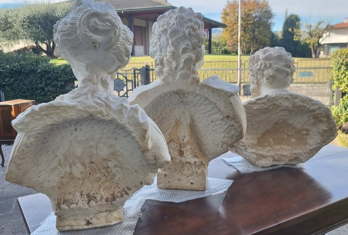 4 Plaster Busts From 1900: A Treasure Of Art And History-photo-8