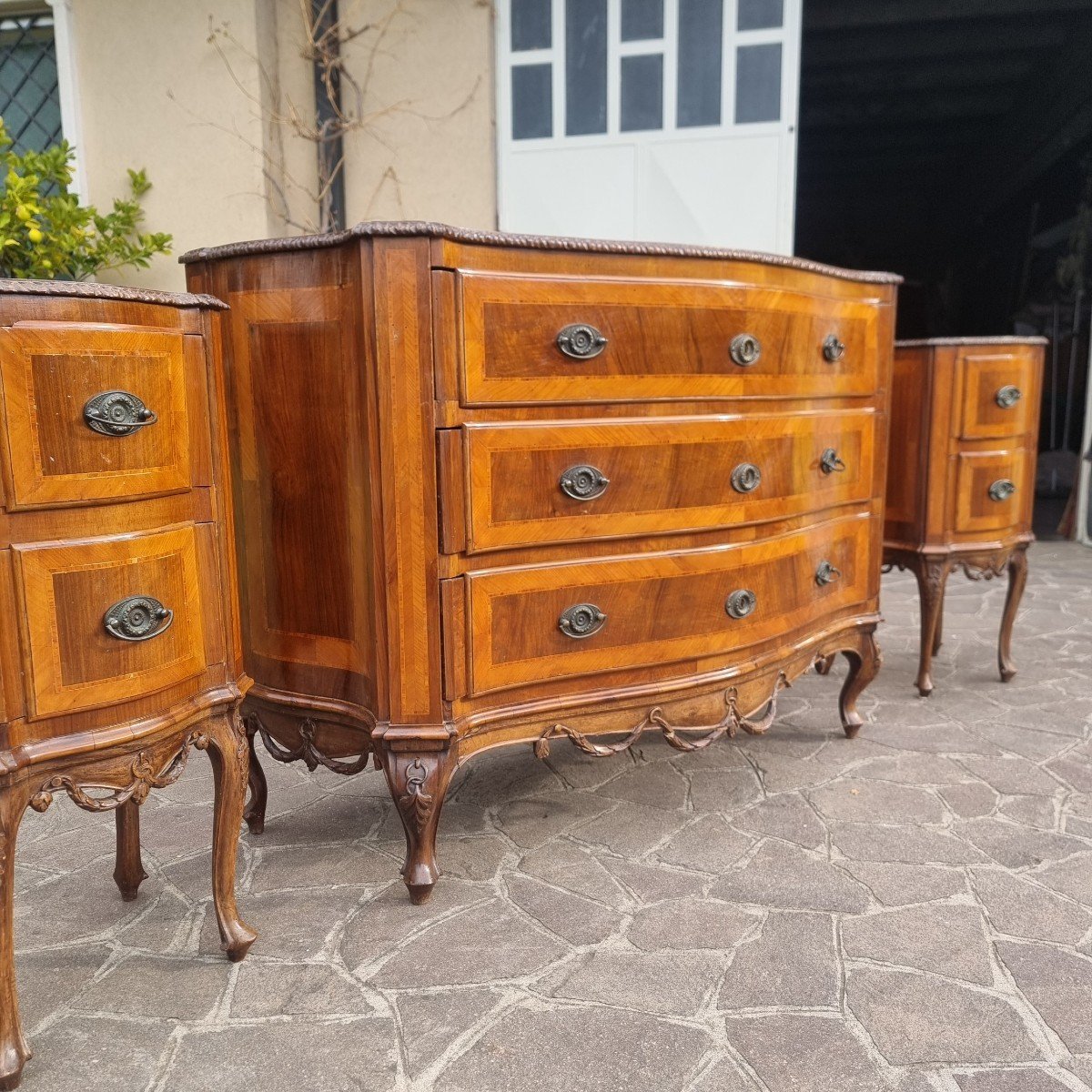 Venetian Walnut Triptych From The 19th Century