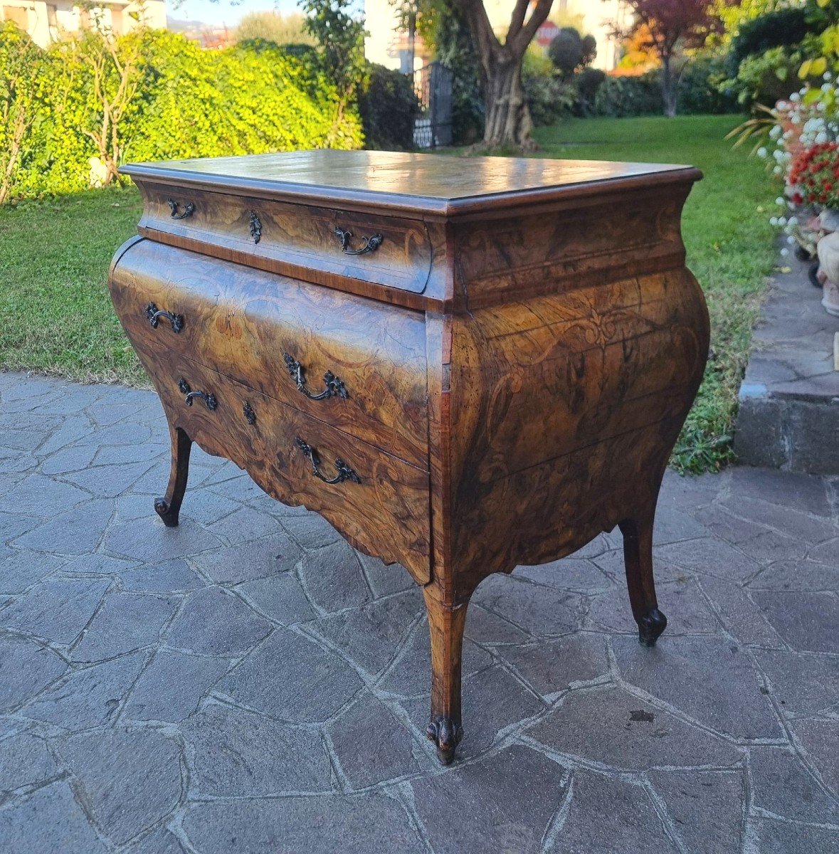 Lombard Chest Of Drawers Late 1800s In Louis XV Style-photo-2