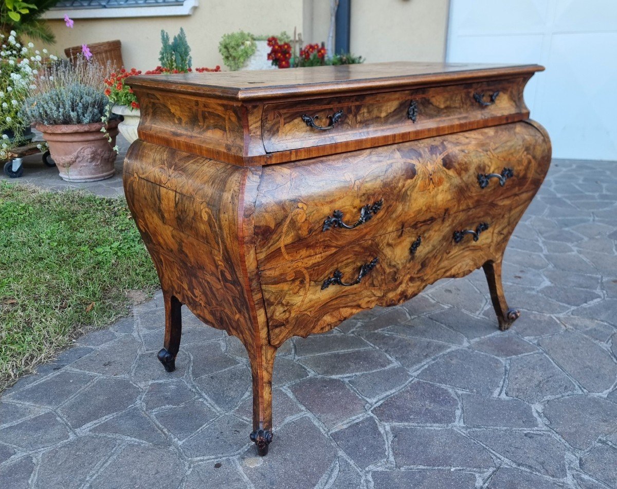 Lombard Chest Of Drawers Late 1800s In Louis XV Style-photo-3