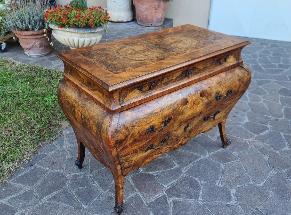 Lombard Chest Of Drawers Late 1800s In Louis XV Style-photo-4