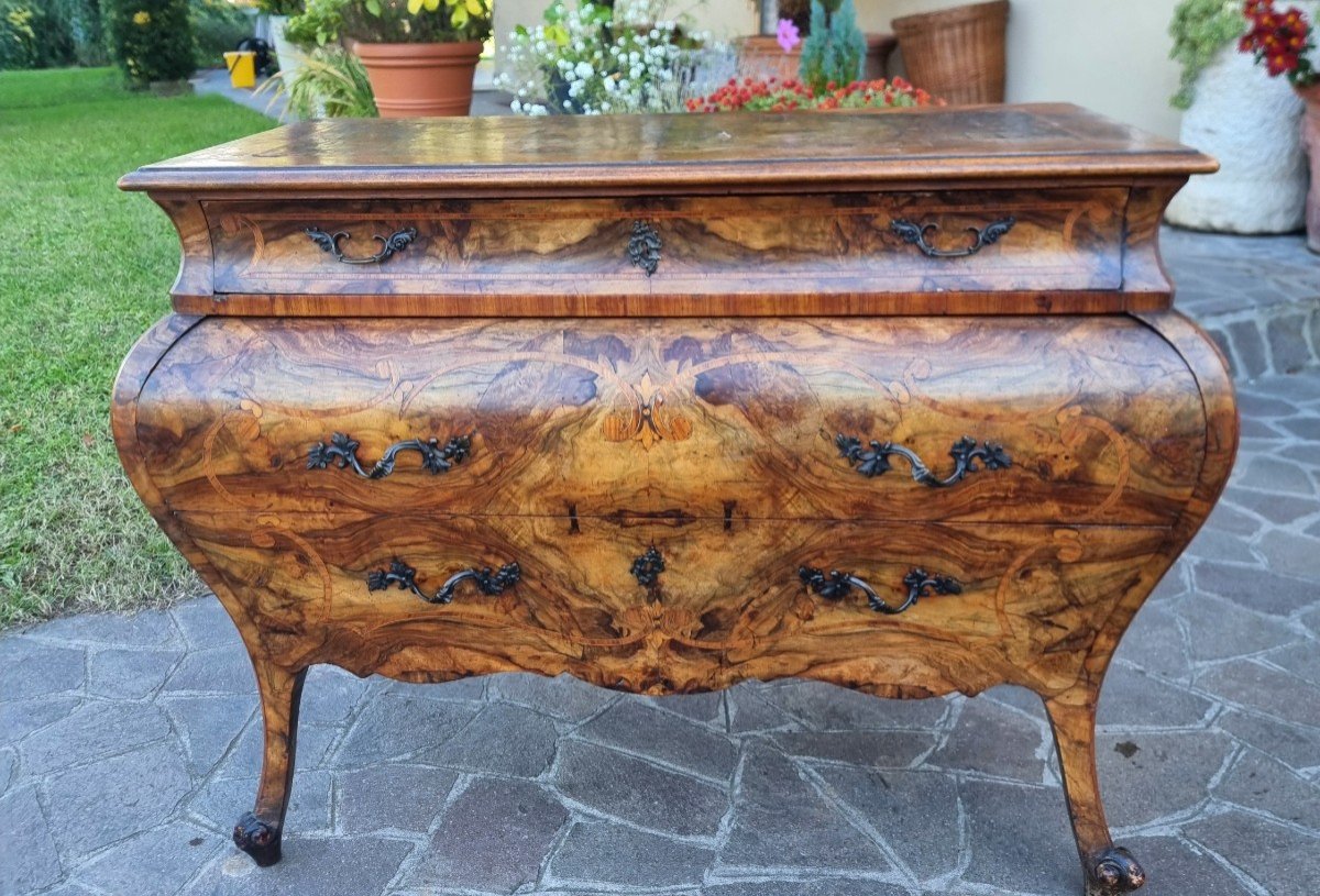 Lombard Chest Of Drawers Late 1800s In Louis XV Style-photo-1