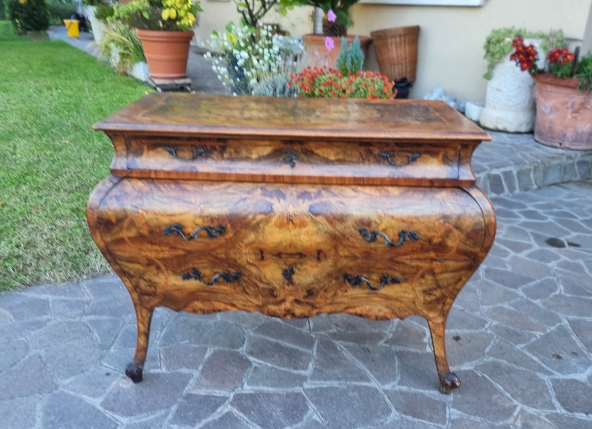 Lombard Chest Of Drawers Late 1800s In Louis XV Style-photo-3