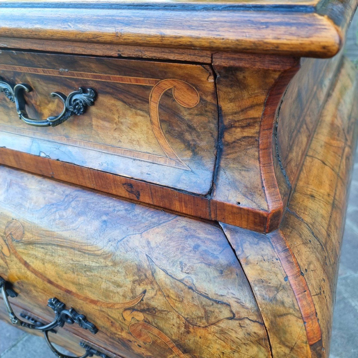 Lombard Chest Of Drawers Late 1800s In Louis XV Style-photo-4