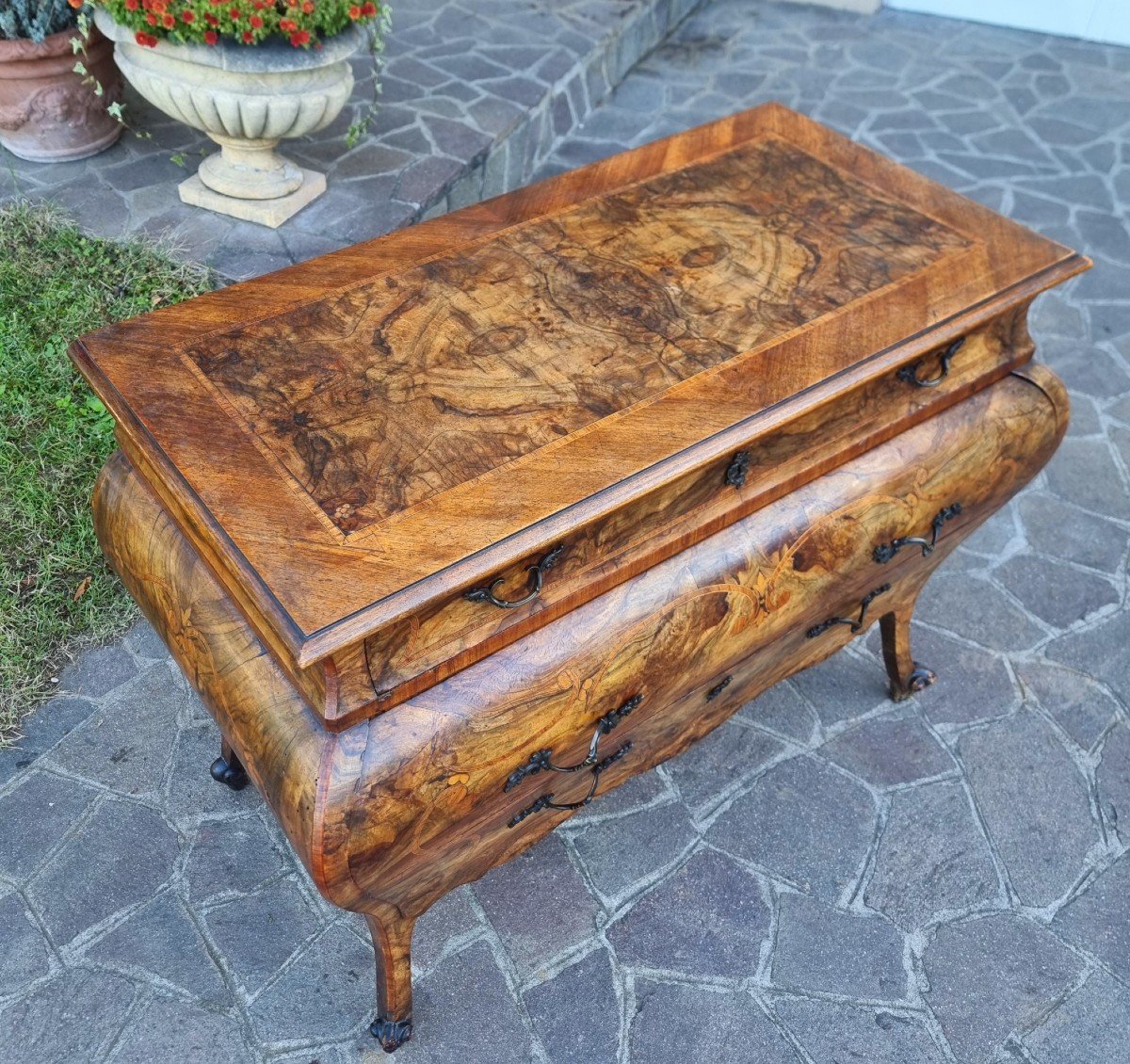 Lombard Chest Of Drawers Late 1800s In Louis XV Style-photo-6