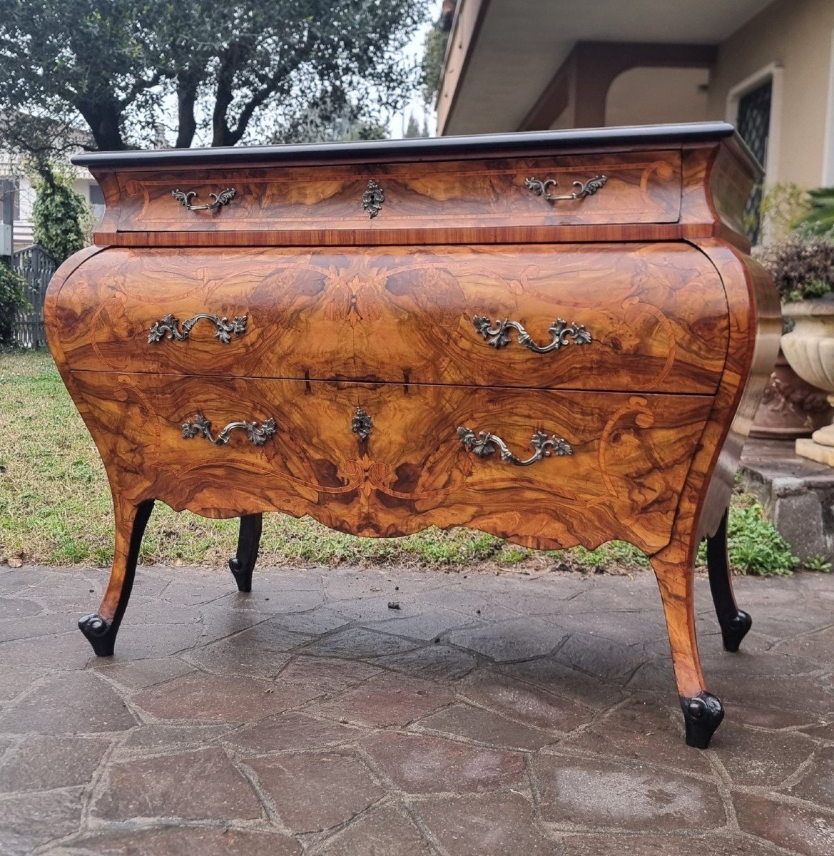 Commode Lombarde Fin XIXe Siècle En Style Louis XV