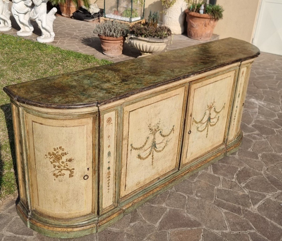 Veronese Lacquered Sideboard From The Early 18th Century – Original, Not A Replica! High Qualit-photo-3