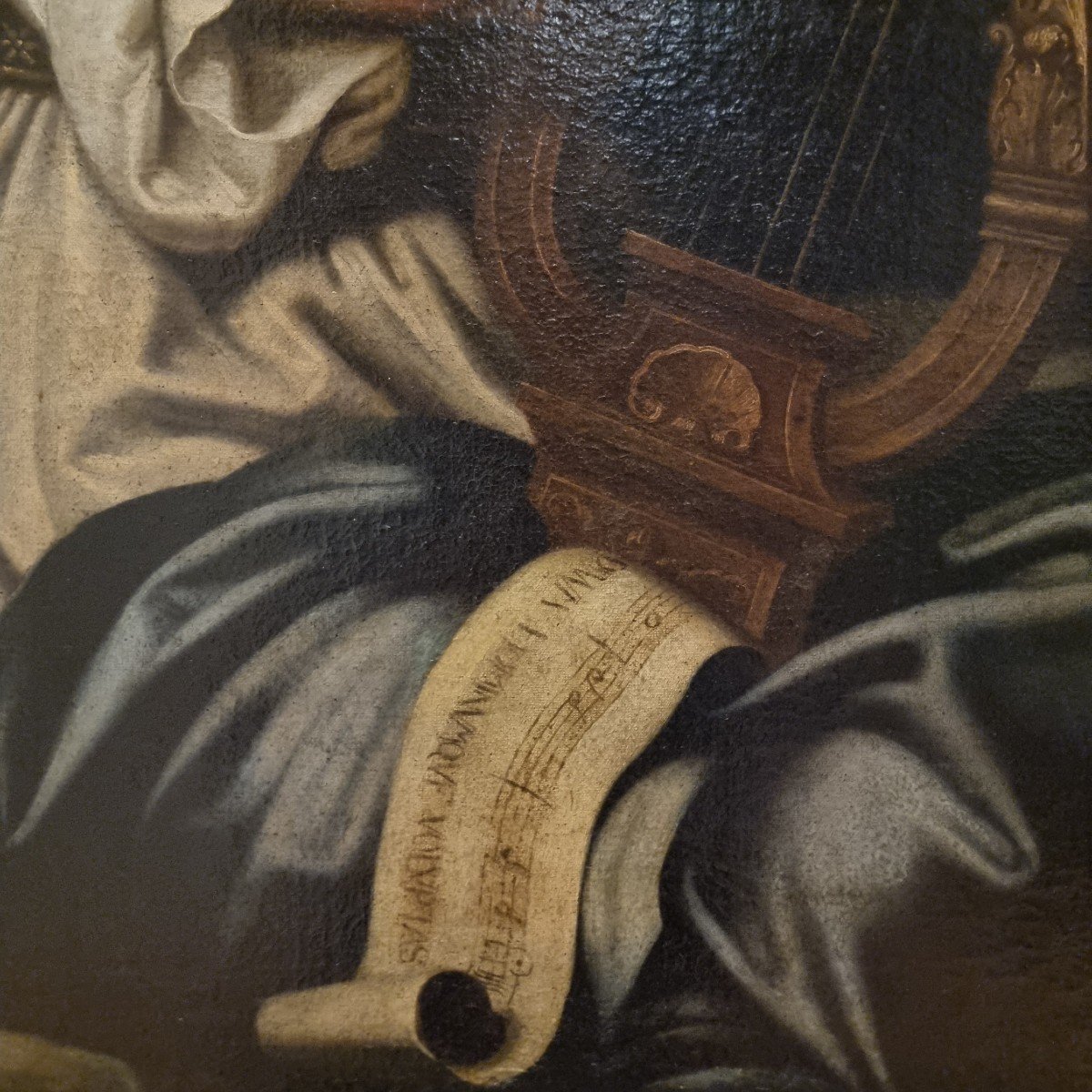 17th-century Oil On Canvas – Allegory Of Music By Simone Cantarini (1612-1648)-photo-4