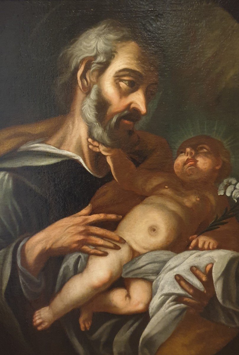 Oil On Canvas From 600 Representative Saint-joseph With Child-photo-2