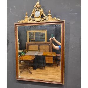 18th Century Mirror Frame In Louis XVI Style With Golden Crest From Venice