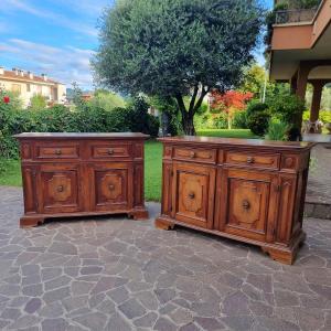 Pair Of 18th Century Bolognese Walnut Sideboards