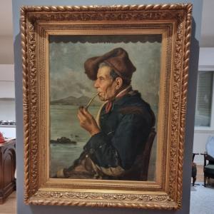 Neapolitan Fisherman Oil Painting From The 19th Century Signed Duranti Of High Quality