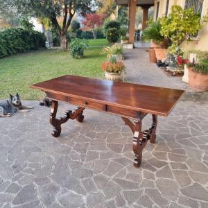 Grande Table Fratino Toscane Du XIXe Siècle En Noyer