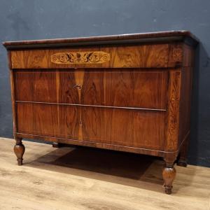 Walnut Chest Of Drawers With Maple Inlays – Late 19th Century, Faenza