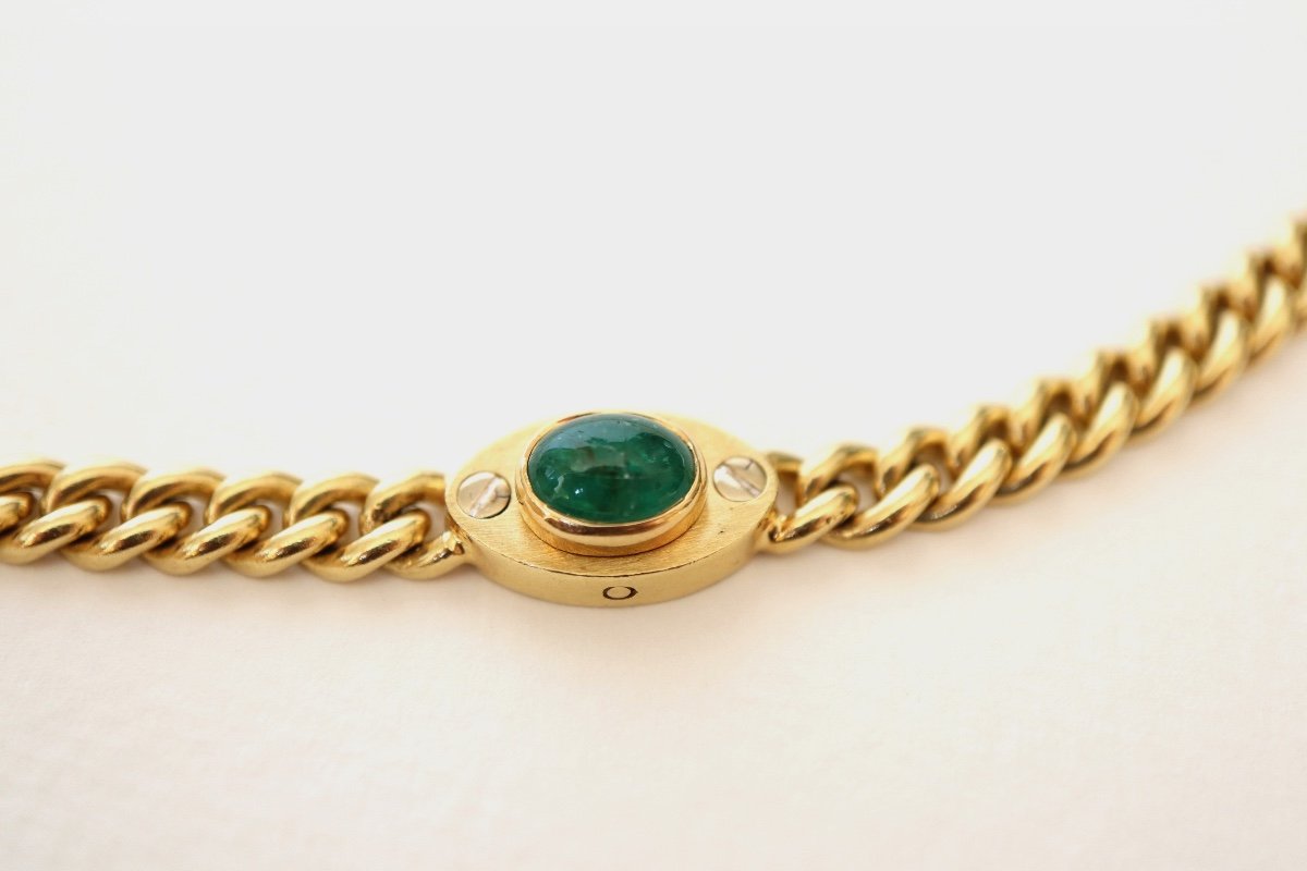 Fred Long Necklace In 18 Kt Yellow Gold And Chrysoprases-photo-2